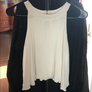 High neck, white blouse